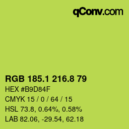 カラーコード: RGB 185.1 216.8 79 | qconv.com