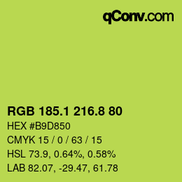 カラーコード: RGB 185.1 216.8 80 | qconv.com