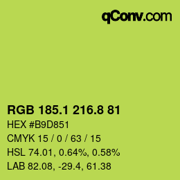 カラーコード: RGB 185.1 216.8 81 | qconv.com