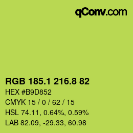 カラーコード: RGB 185.1 216.8 82 | qconv.com