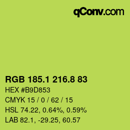 カラーコード: RGB 185.1 216.8 83 | qconv.com