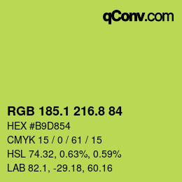 カラーコード: RGB 185.1 216.8 84 | qconv.com