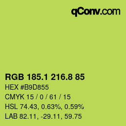 カラーコード: RGB 185.1 216.8 85 | qconv.com