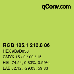 カラーコード: RGB 185.1 216.8 86 | qconv.com