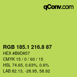 カラーコード: RGB 185.1 216.8 87 | qconv.com
