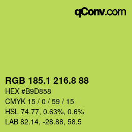 カラーコード: RGB 185.1 216.8 88 | qconv.com