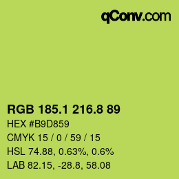 カラーコード: RGB 185.1 216.8 89 | qconv.com