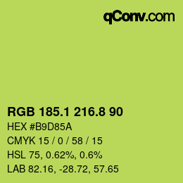 カラーコード: RGB 185.1 216.8 90 | qconv.com