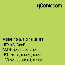 カラーコード: RGB 185.1 216.8 91 | qconv.com