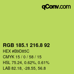 カラーコード: RGB 185.1 216.8 92 | qconv.com