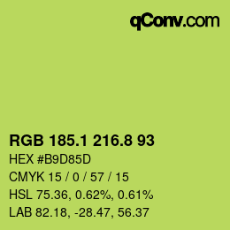 カラーコード: RGB 185.1 216.8 93 | qconv.com