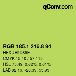 カラーコード: RGB 185.1 216.8 94 | qconv.com
