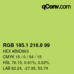 カラーコード: RGB 185.1 216.8 99 | qconv.com