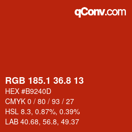 Color code: RGB 185.1 36.8 13 | qconv.com