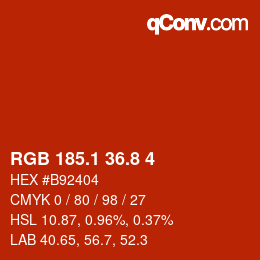 カラーコード: RGB 185.1 36.8 4 | qconv.com