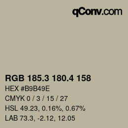 カラーコード: RGB 185.3 180.4 158 | qconv.com