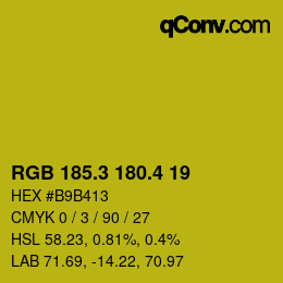 カラーコード: RGB 185.3 180.4 19 | qconv.com