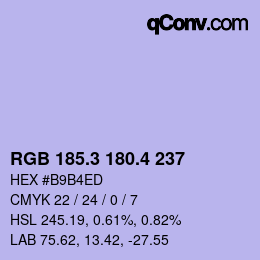 カラーコード: RGB 185.3 180.4 237 | qconv.com