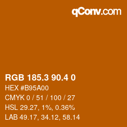 カラーコード: RGB 185.3 90.4 0 | qconv.com