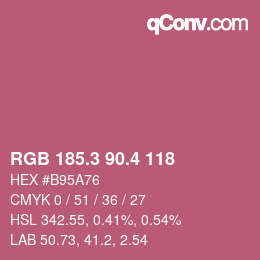 カラーコード: RGB 185.3 90.4 118 | qconv.com
