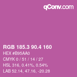 カラーコード: RGB 185.3 90.4 160 | qconv.com