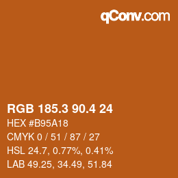 カラーコード: RGB 185.3 90.4 24 | qconv.com