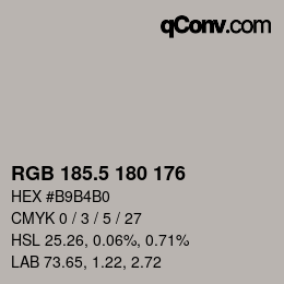 Código de color: RGB 185.5 180 176 | qconv.com