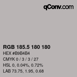 カラーコード: RGB 185.5 180 180 | qconv.com