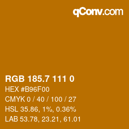 カラーコード: RGB 185.7 111 0 | qconv.com