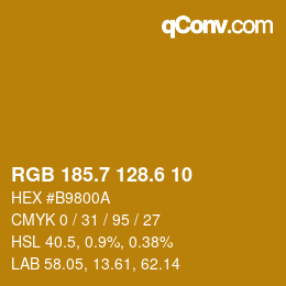 カラーコード: RGB 185.7 128.6 10 | qconv.com
