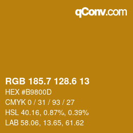 カラーコード: RGB 185.7 128.6 13 | qconv.com