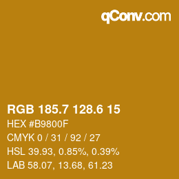 カラーコード: RGB 185.7 128.6 15 | qconv.com