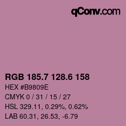 カラーコード: RGB 185.7 128.6 158 | qconv.com