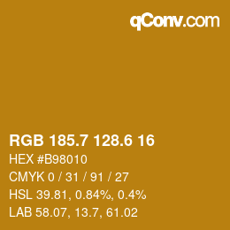 カラーコード: RGB 185.7 128.6 16 | qconv.com