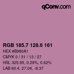 カラーコード: RGB 185.7 128.6 161 | qconv.com