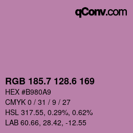 カラーコード: RGB 185.7 128.6 169 | qconv.com