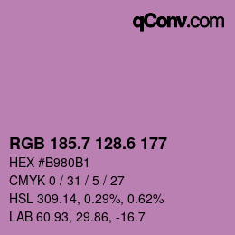 カラーコード: RGB 185.7 128.6 177 | qconv.com