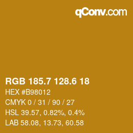 カラーコード: RGB 185.7 128.6 18 | qconv.com