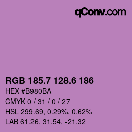 カラーコード: RGB 185.7 128.6 186 | qconv.com