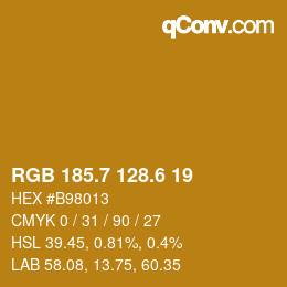 カラーコード: RGB 185.7 128.6 19 | qconv.com