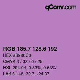 カラーコード: RGB 185.7 128.6 192 | qconv.com