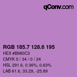 カラーコード: RGB 185.7 128.6 195 | qconv.com