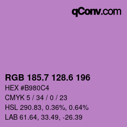 カラーコード: RGB 185.7 128.6 196 | qconv.com