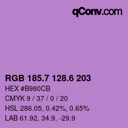 カラーコード: RGB 185.7 128.6 203 | qconv.com