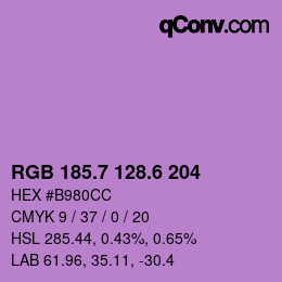 カラーコード: RGB 185.7 128.6 204 | qconv.com