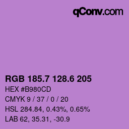 カラーコード: RGB 185.7 128.6 205 | qconv.com