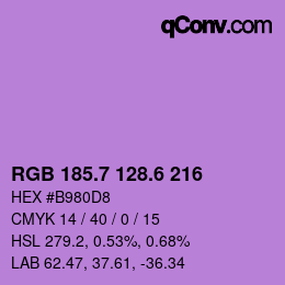 カラーコード: RGB 185.7 128.6 216 | qconv.com