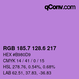 カラーコード: RGB 185.7 128.6 217 | qconv.com