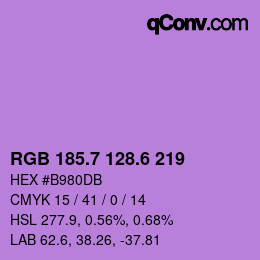 カラーコード: RGB 185.7 128.6 219 | qconv.com