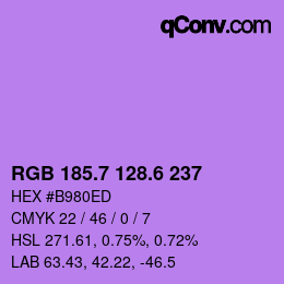カラーコード: RGB 185.7 128.6 237 | qconv.com